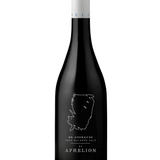 Bottle of NB Grenache by Aphelion 2024 wine with a label that includes the outline of a feather and the name of the wine. The dark glass bottle is upright and the wine inside is not visible.