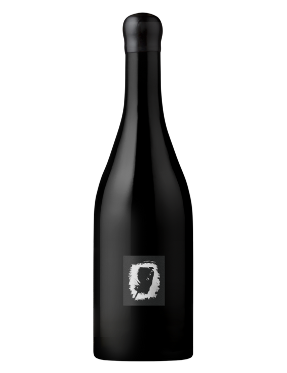 Bottle of Aphelion Rapture Mataro Grenache Shiraz with black and white label and black wax over cork