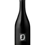 Bottle of Aphelion Rapture Mataro Grenache Shiraz with black and white label and black wax over cork